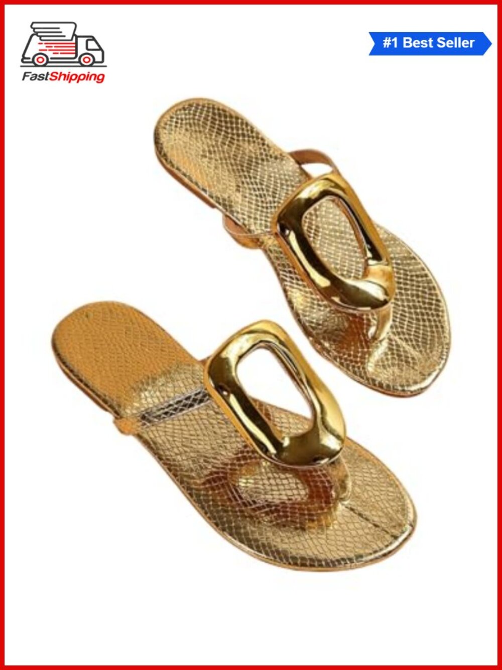 Metallic Thong Flip Flop Sandals Open Toe Flat Slip On Casual Summer